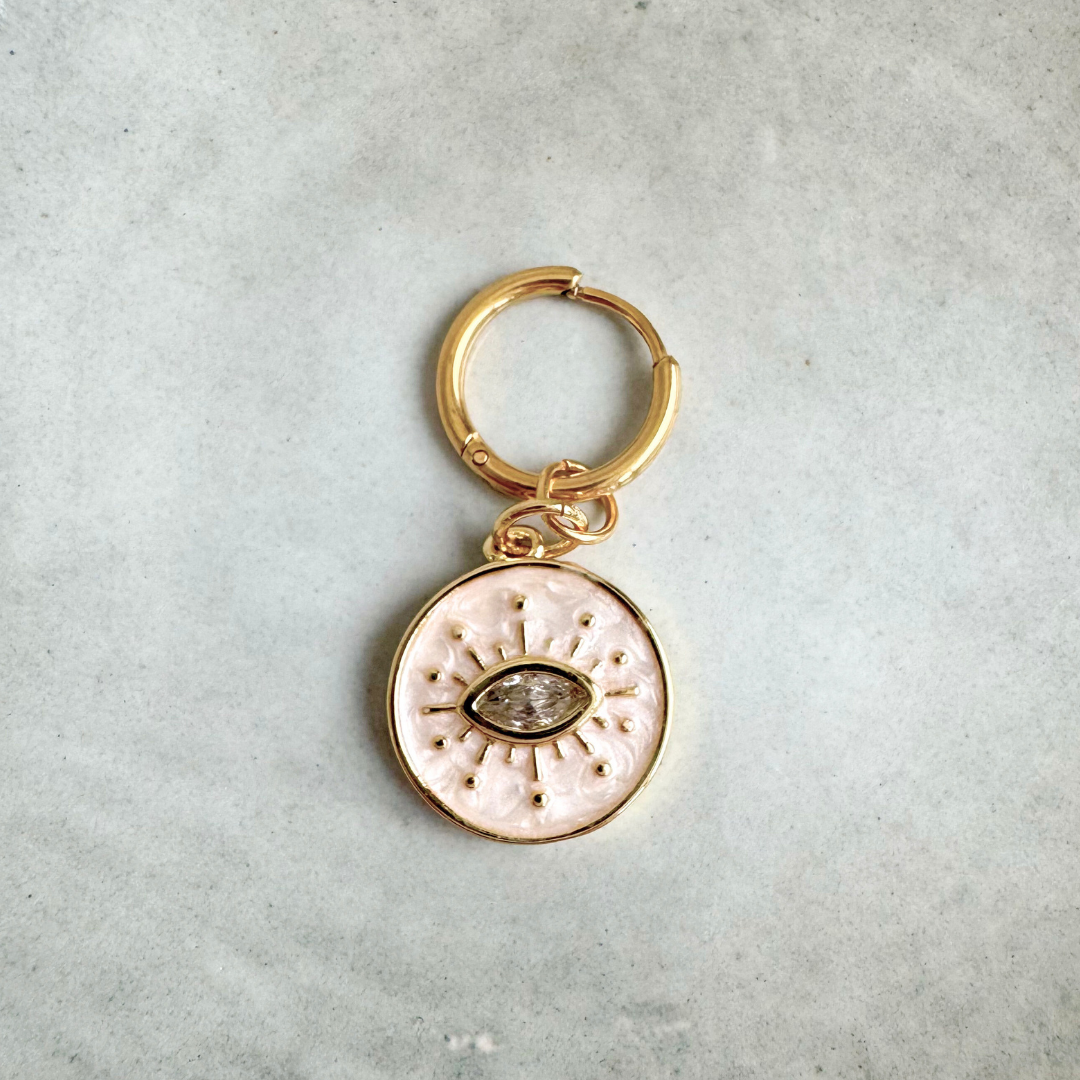 Single Earring Lucky Eye White
