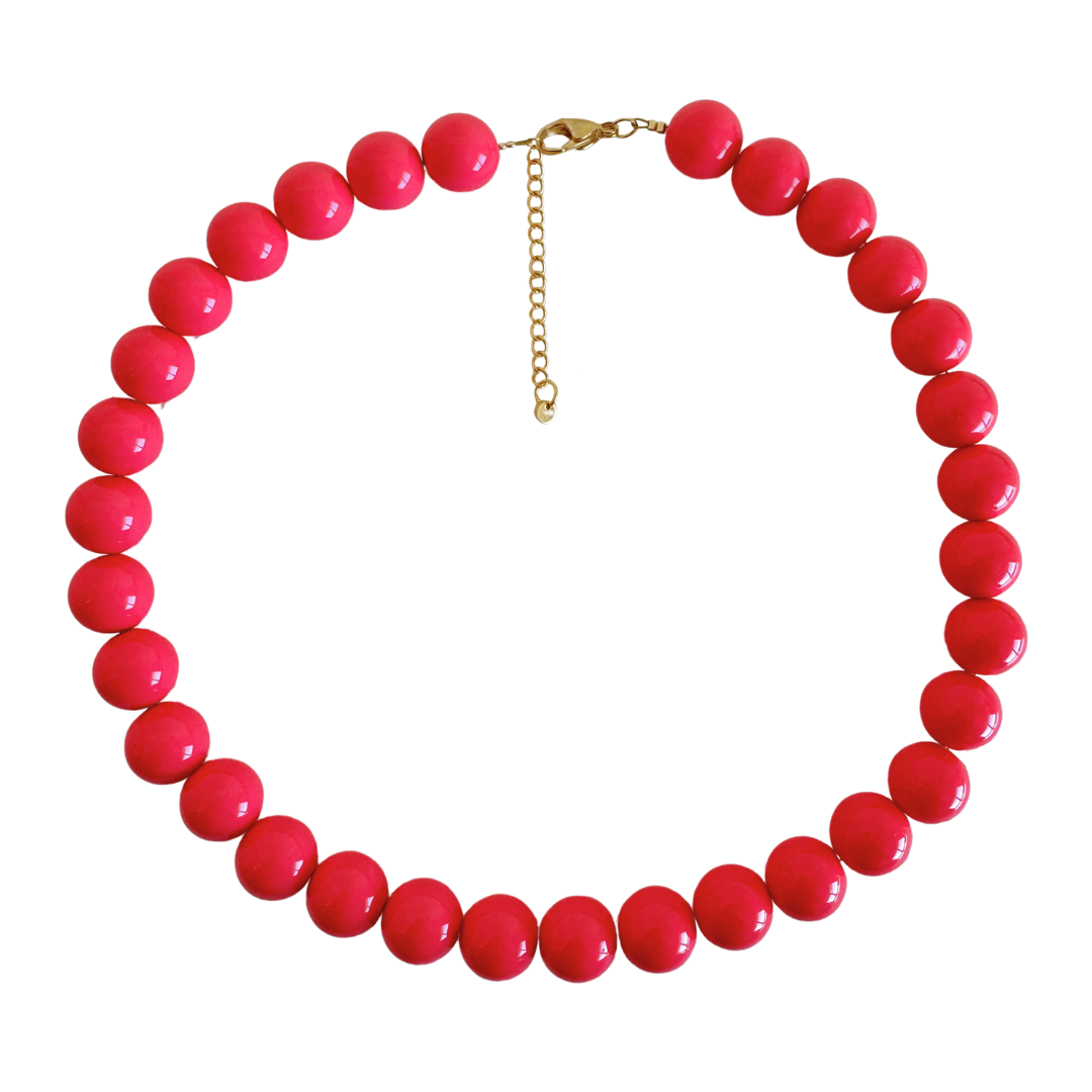 Bold Beads Ketting | Raspberry - 14 mm