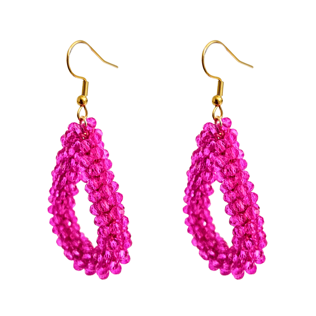 Oorbellen Druppel Facet | Fuchsia