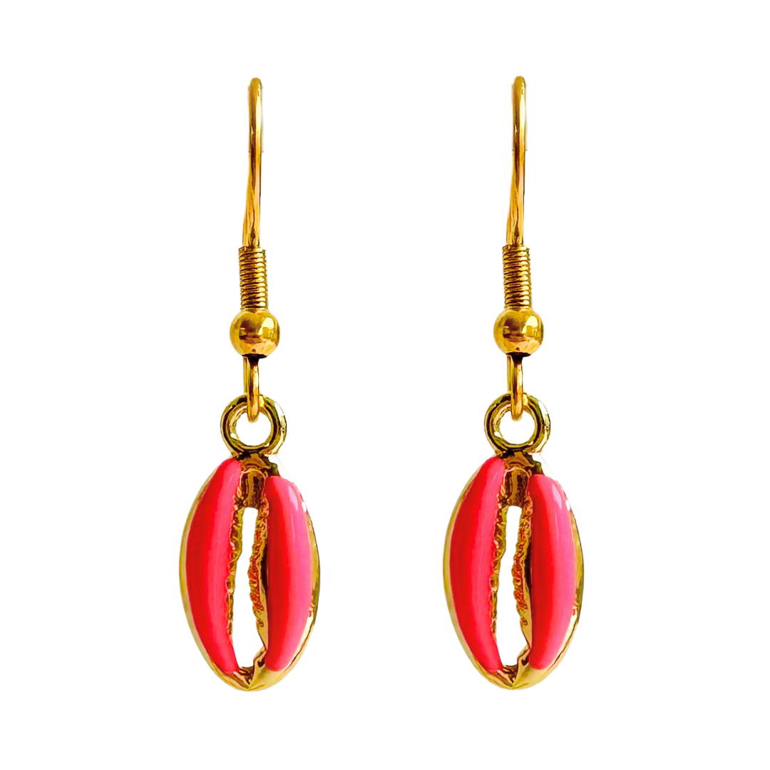 Oorbellen Shells Fuchsia | Goud