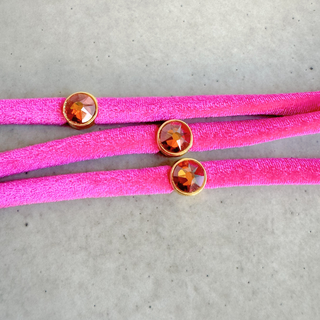 Velvet Bracelet | Magenta - Cognac