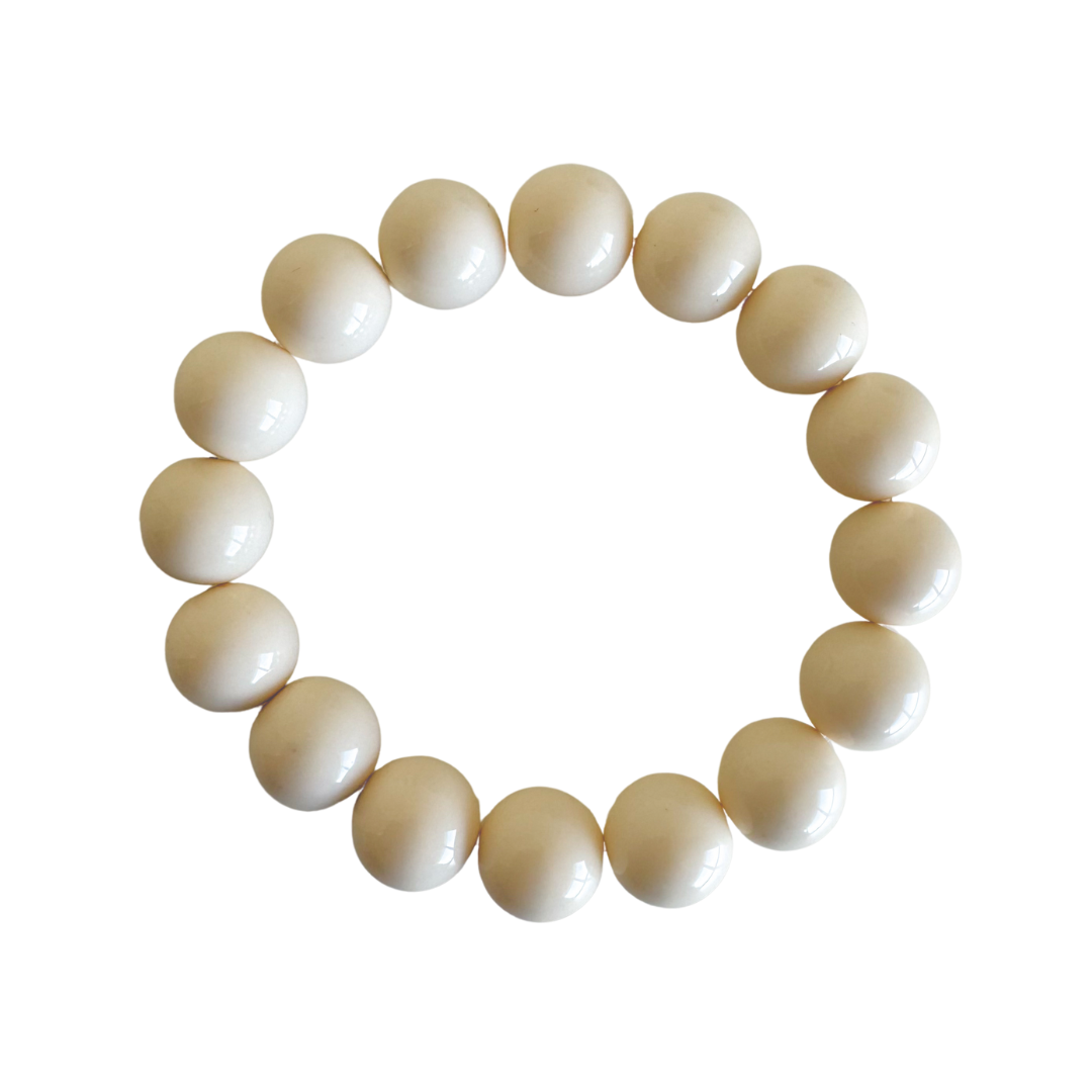 Bold Beads Armband | Cream - 14 mm