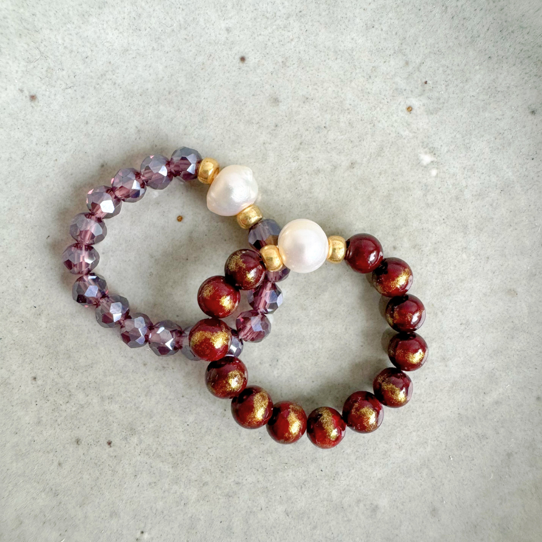 Ring Facettenperlen | Lila