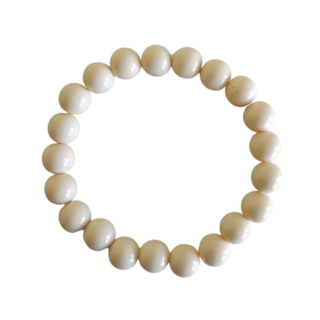 Bold Beads Armband | Cream - 10 mm