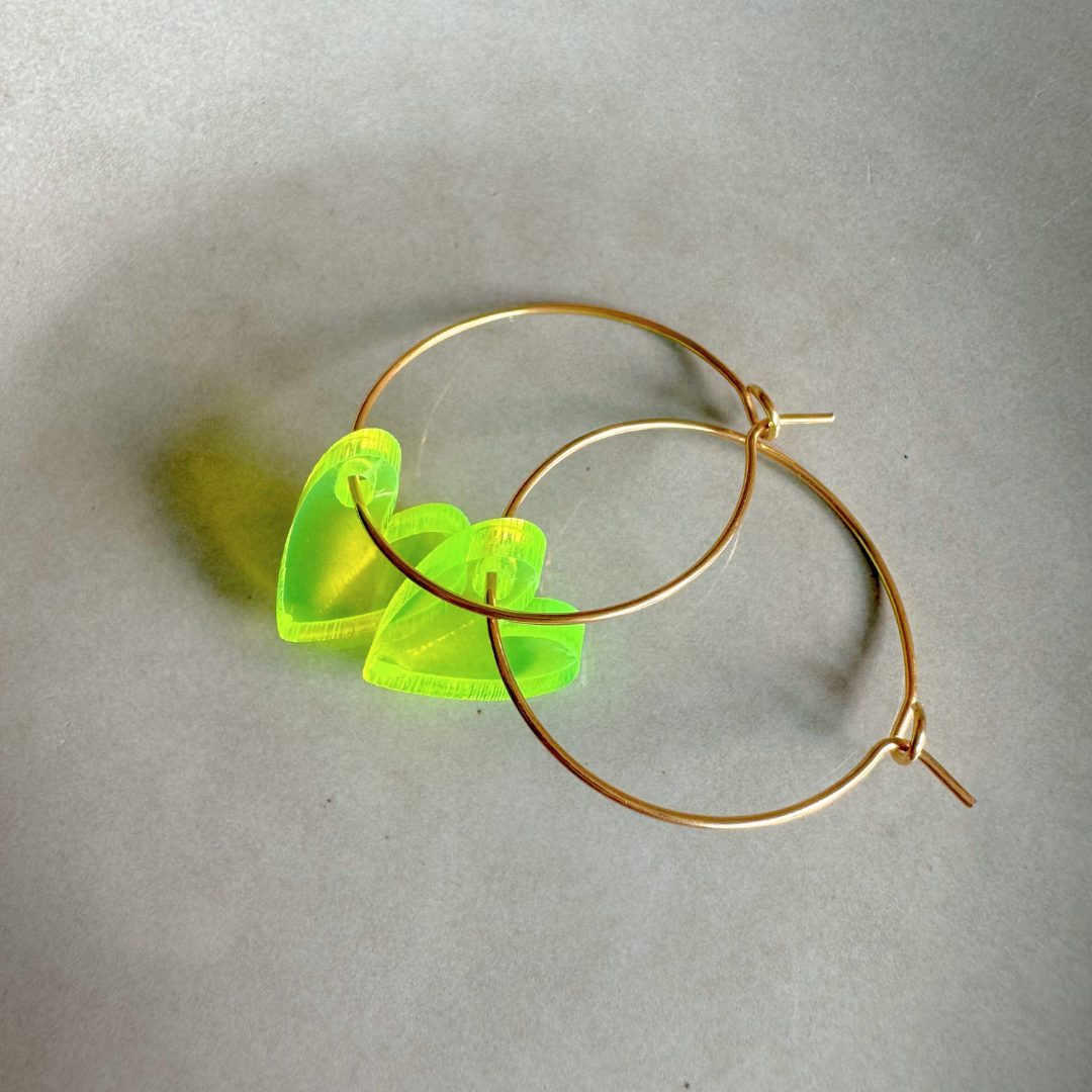 Ohrringe Creolen Leuchtendes Pink | Gold
