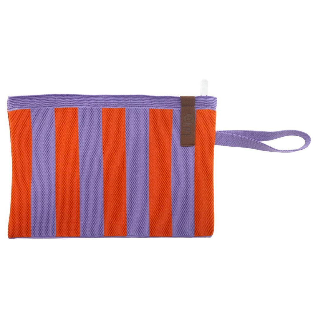 Clutch - Toilettas Billie | Strepen Lila-Papaya