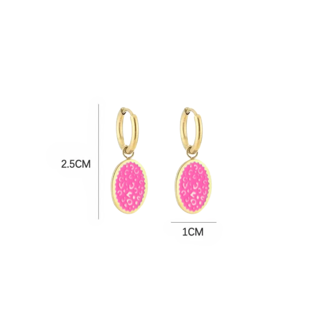 Ohrringe Panther-Print | Fuchsia Rosa