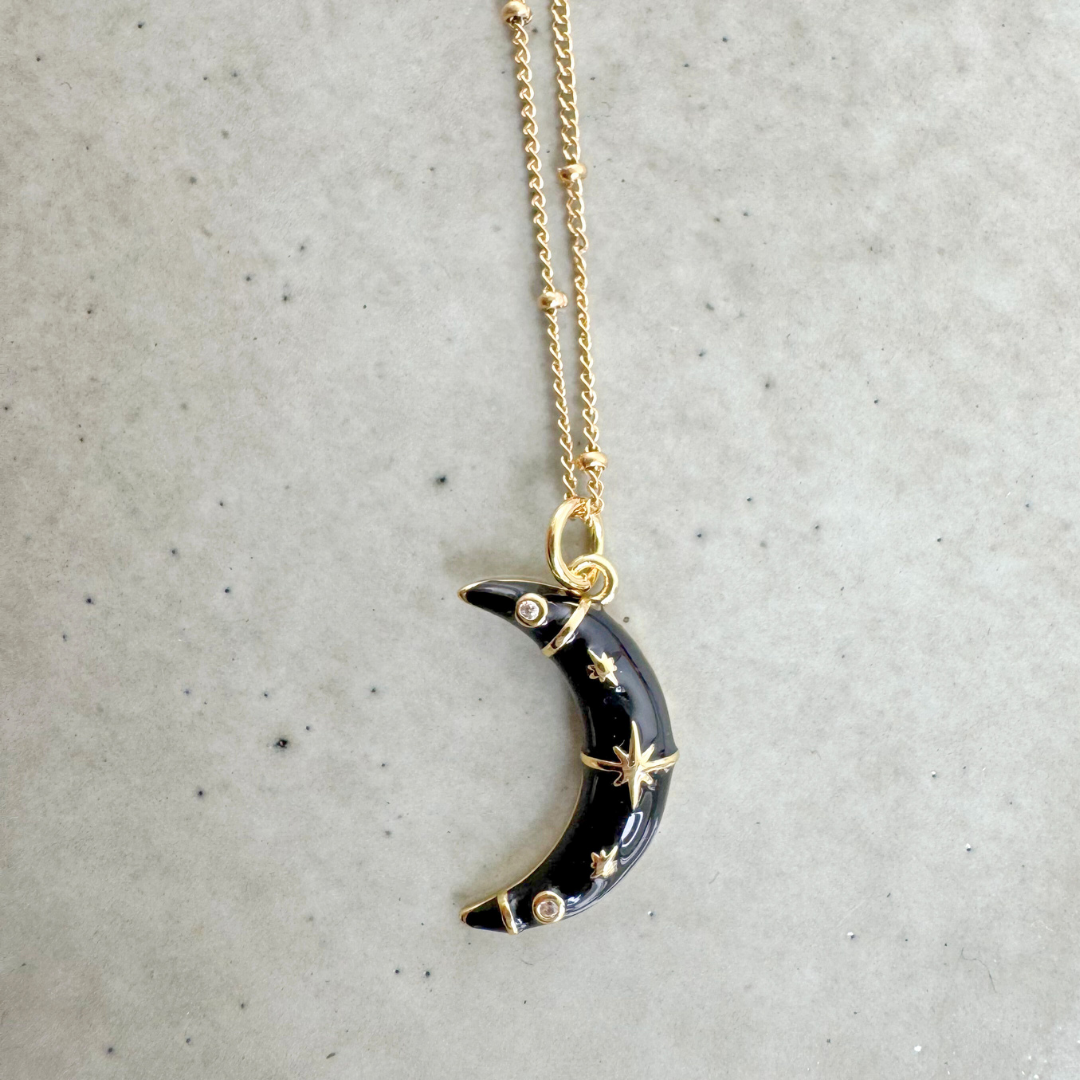 Ketting Maan | Zwart