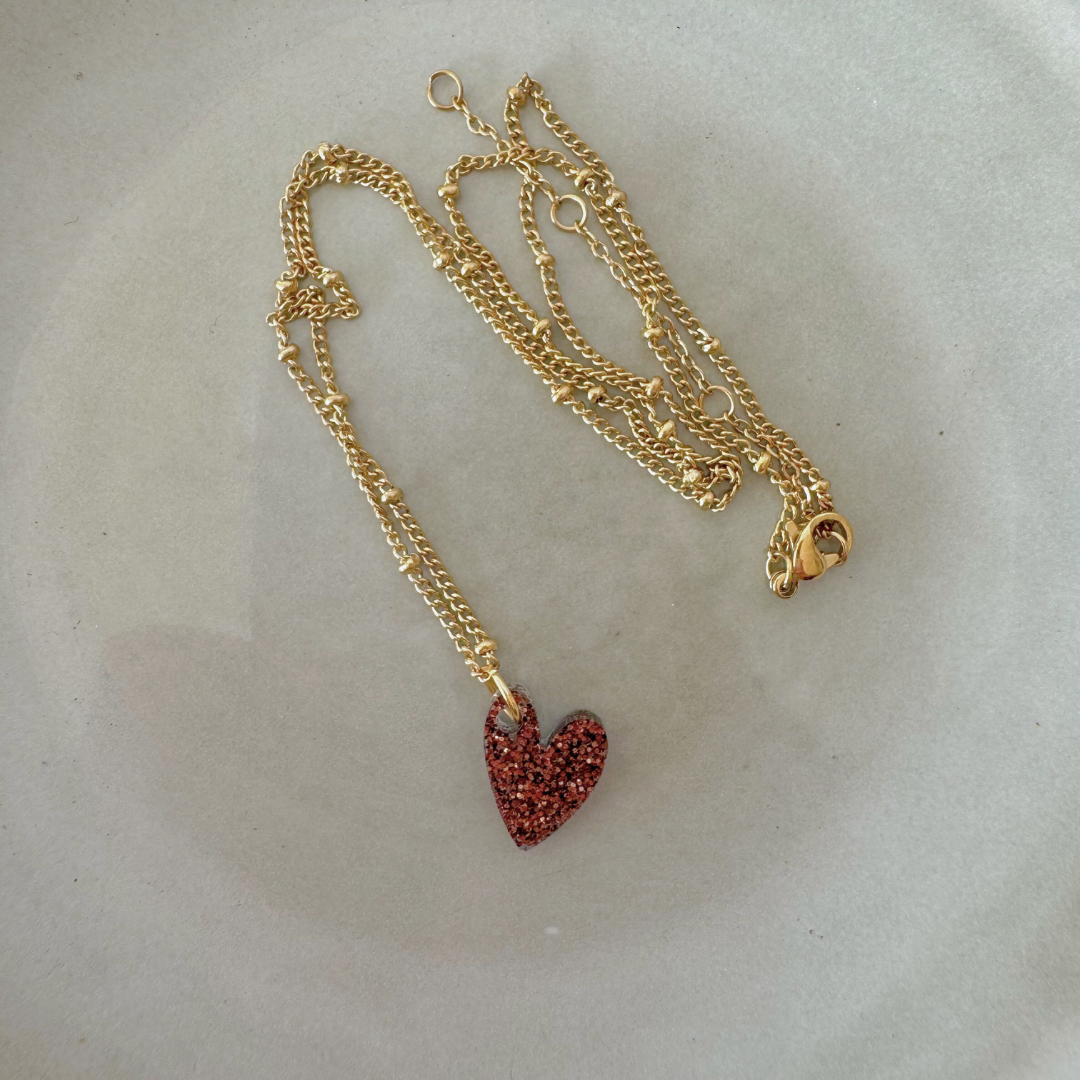 Ketting Lume Charms Festive | Heart - Chocolate