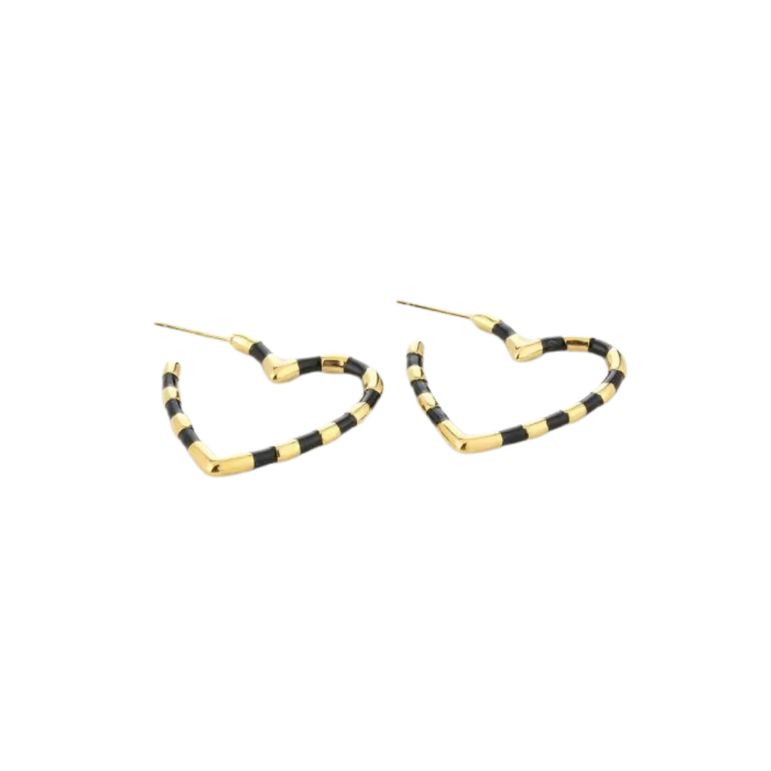 Ohrringe Herzen | Schwarzes Gold