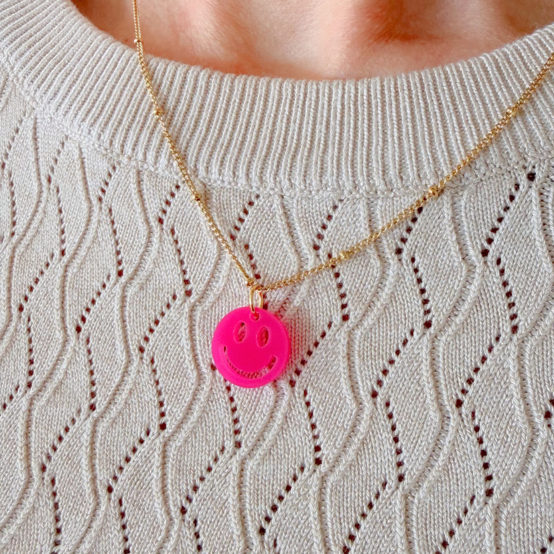Ketting Lume Charms | Smile Fuchsia Gold