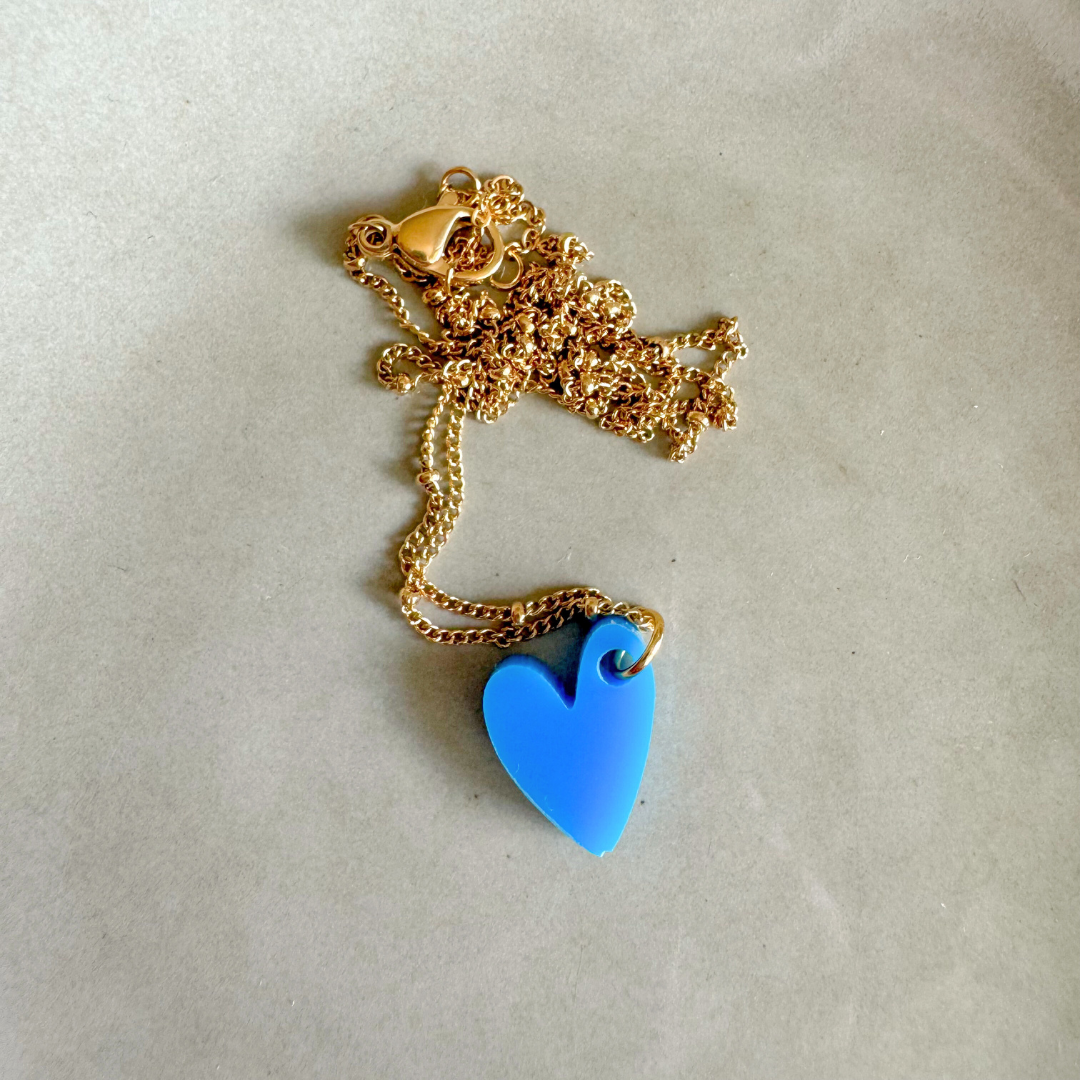 Ketting Lume Charms | Heart Blue Gold