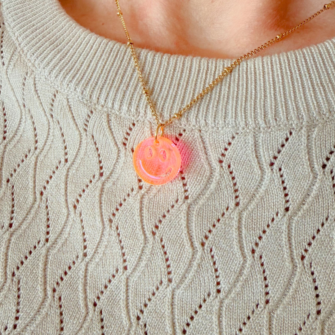 Ketting Lume Charms | Smile Neon Orange Gold
