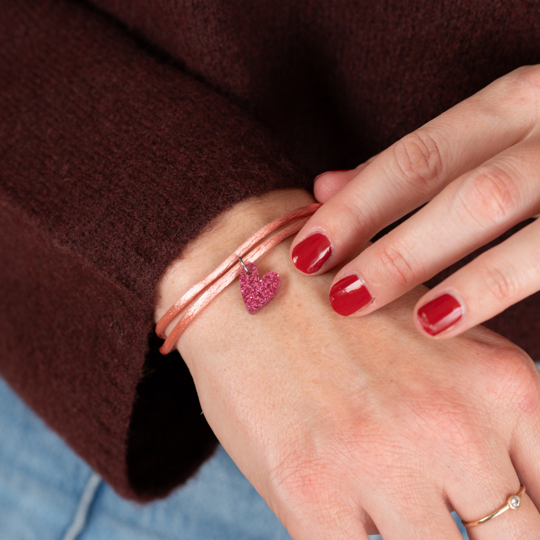 Armband Lume Charms Festive| Heart - Magenta