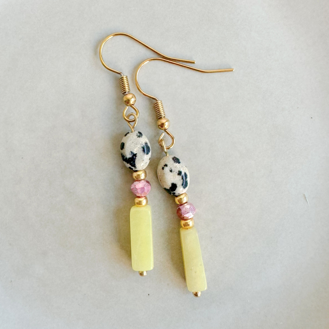 Ohrringe Naturstein Limettengrün