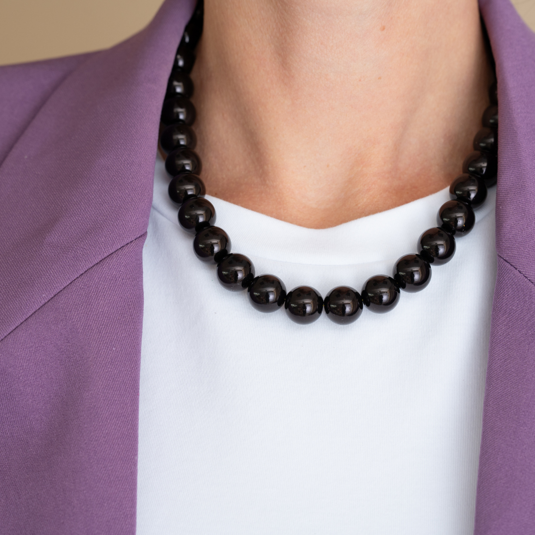Bold Beads Ketting | Licorice - 14 mm