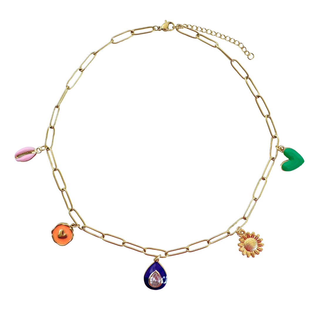 Schakelketting met bedels | Drop Purple