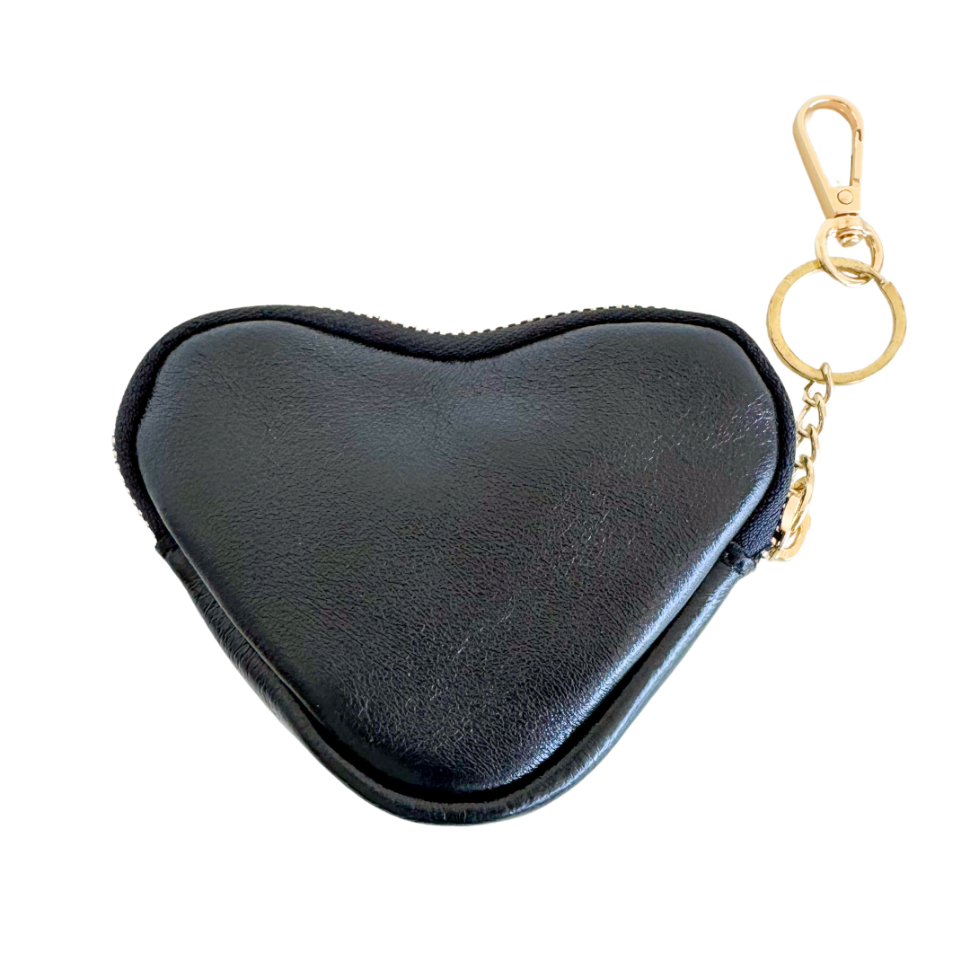 Hart Portemonneetje / Sleutelhanger | Zwart Metallic