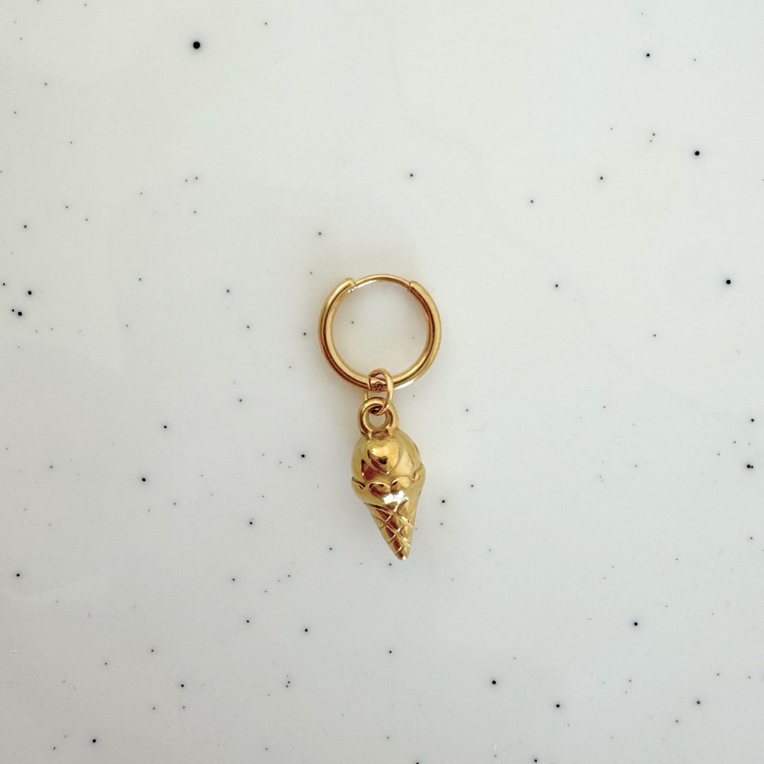 Einzelohrring Würfel Rosa