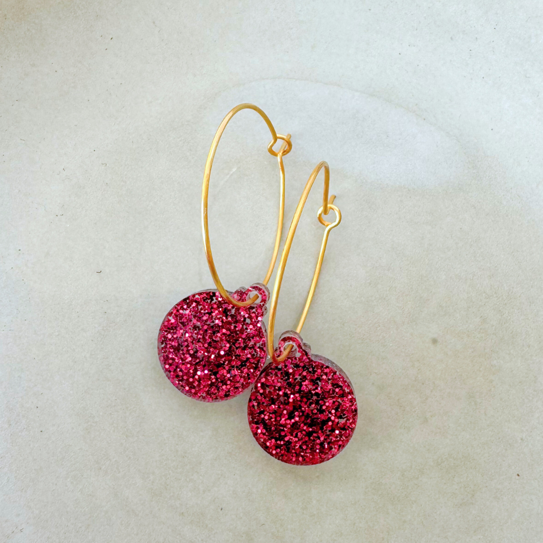 Oorbellen Hoops Lume Charms Festive | Christmas Baubles - Wine