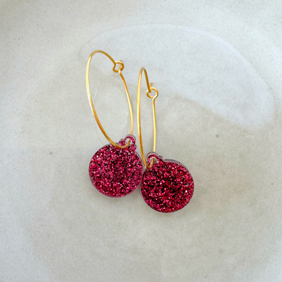 Oorbellen Hoops Lume Charms Festive | Christmas Baubles - Wine