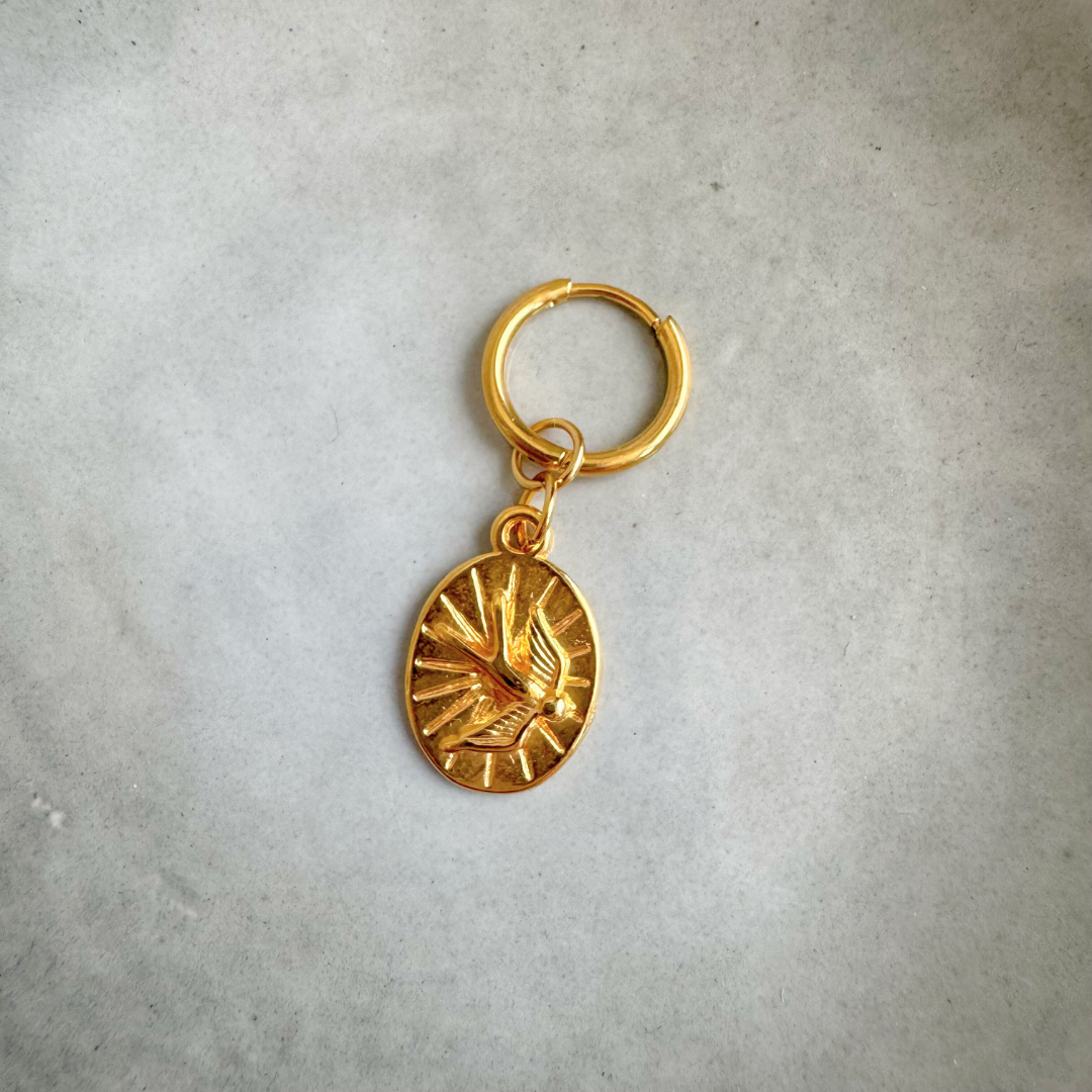 Single Oorbel Zwaluw | Goud