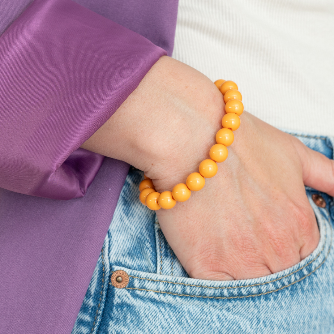 Bold Beads Armband | Apricot - 10 mm