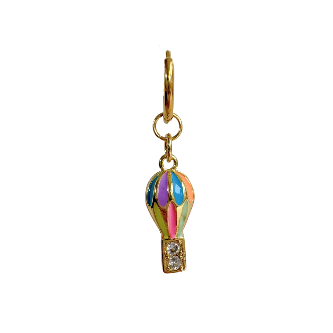 Single Earring Hot Air Balloon Multi Colors