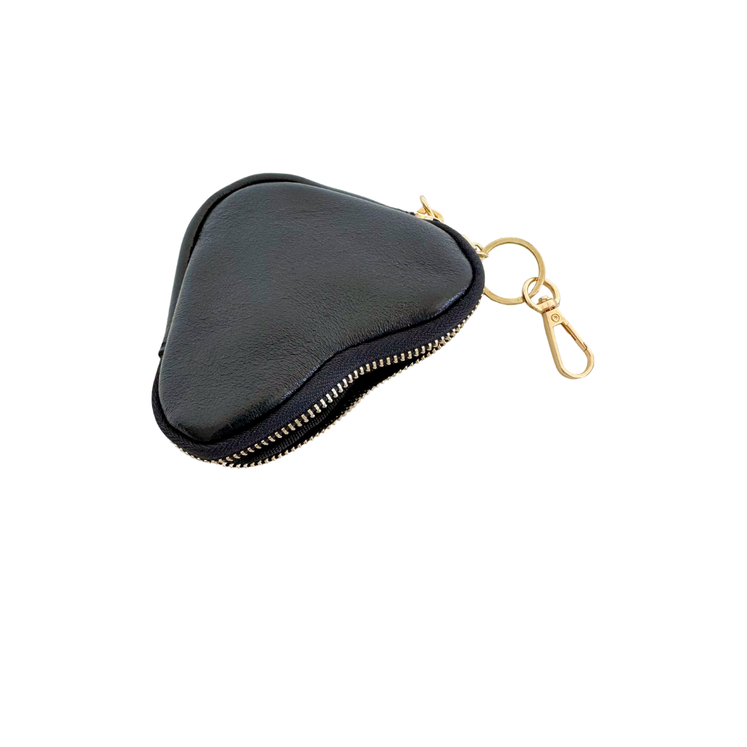 Hart Portemonneetje / Sleutelhanger | Zwart Metallic