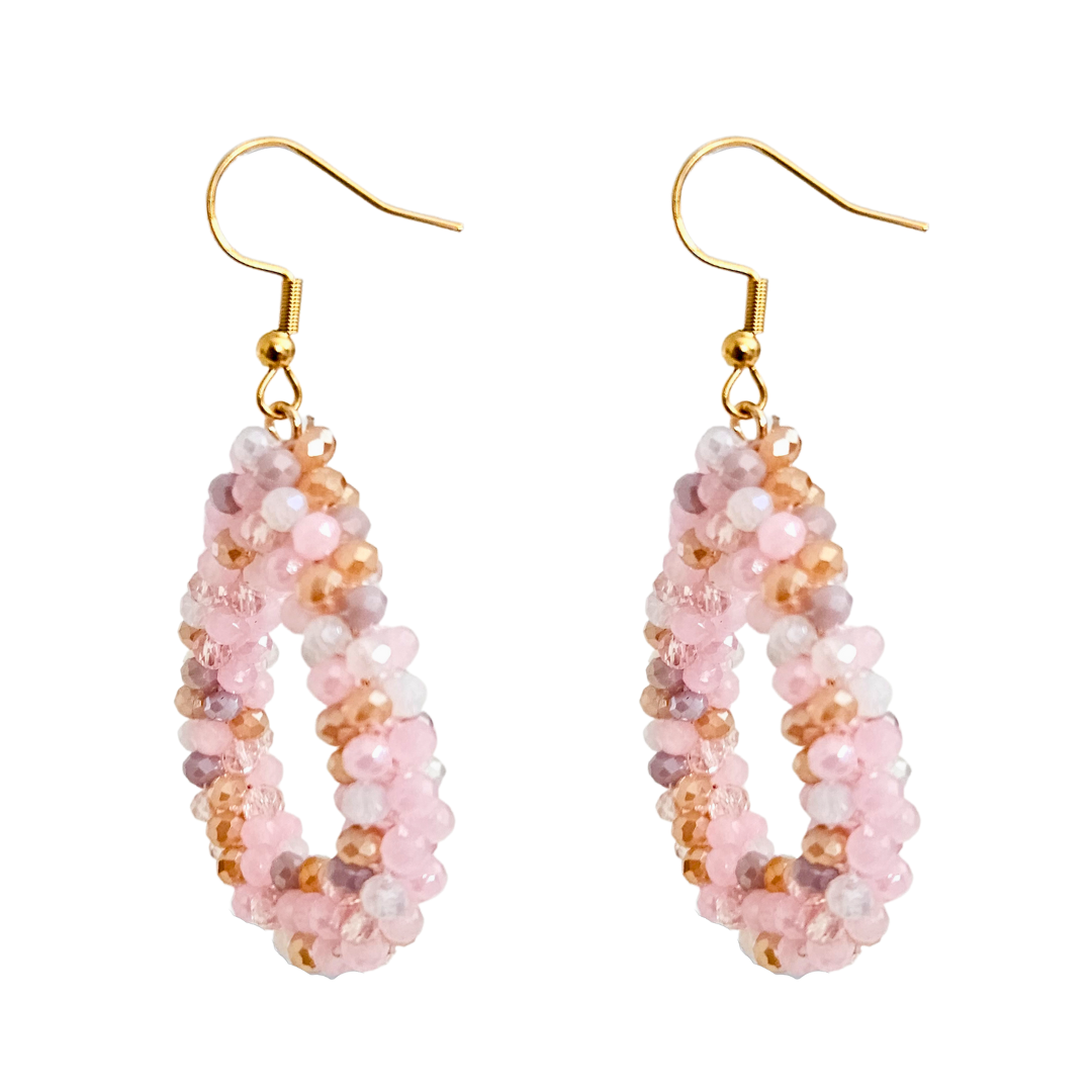 Oorbellen Druppel Facet | Powder Pink