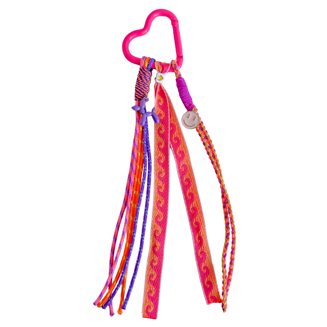 Telefonkabel kurz | Fuchsia-Türkis