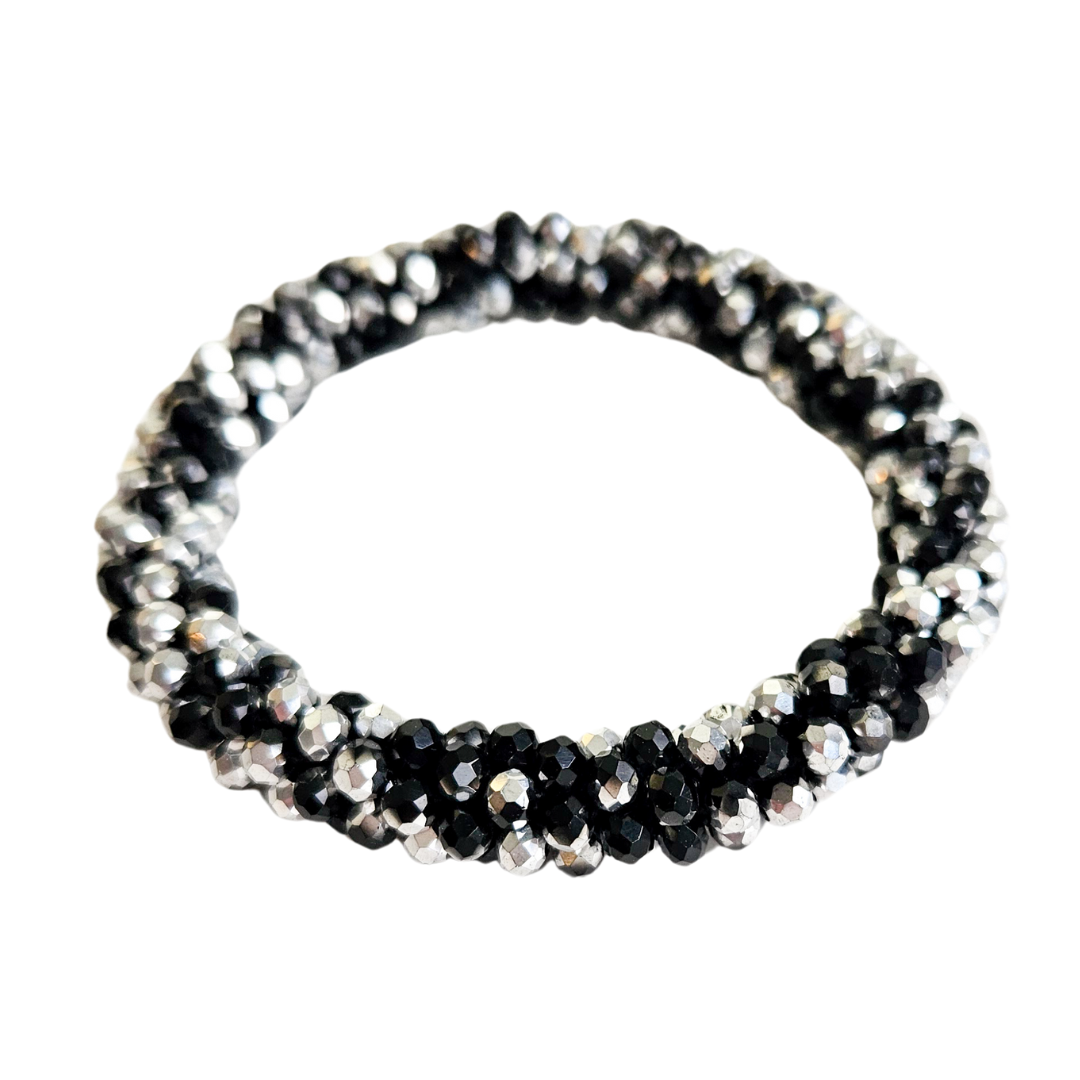 Facet Rol Armband | Black - Silver