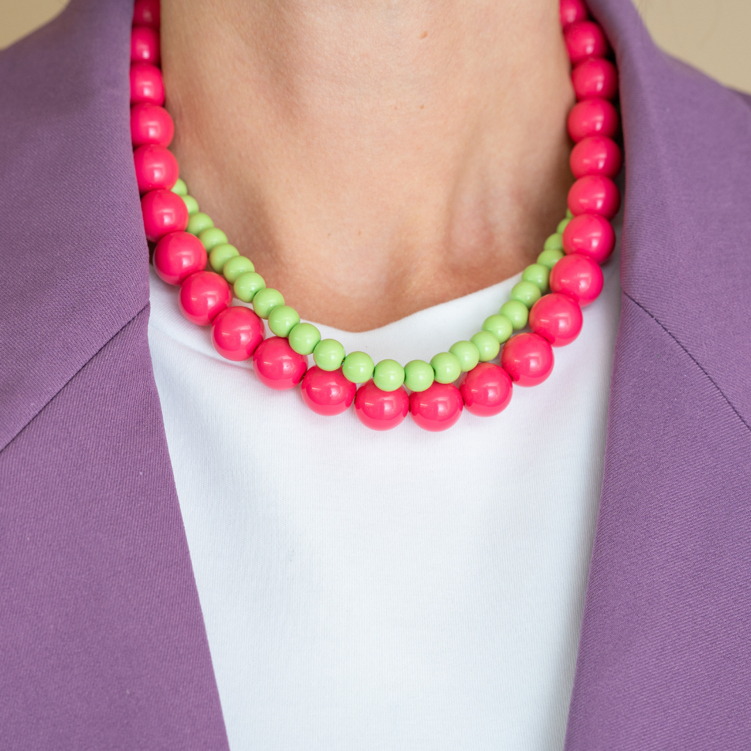 Bold Beads Ketting | Raspberry - 14 mm