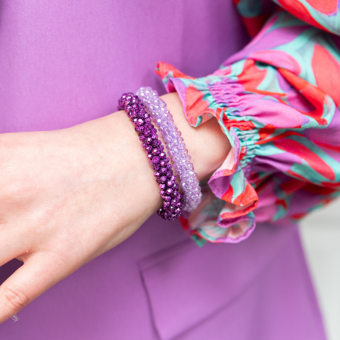Facet Rol Armband | Plum Purlple