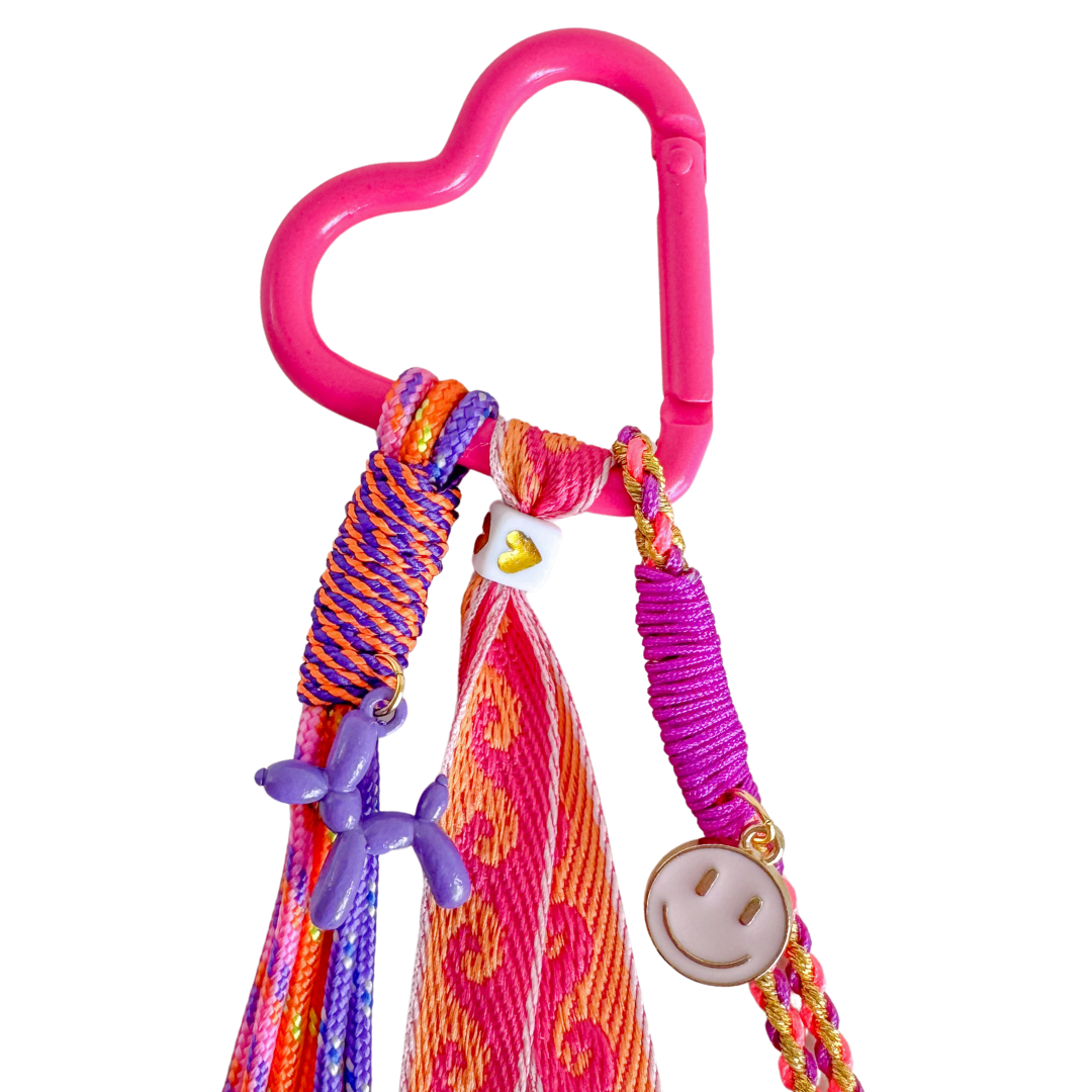 Telefonkabel kurz | Fuchsia-Türkis