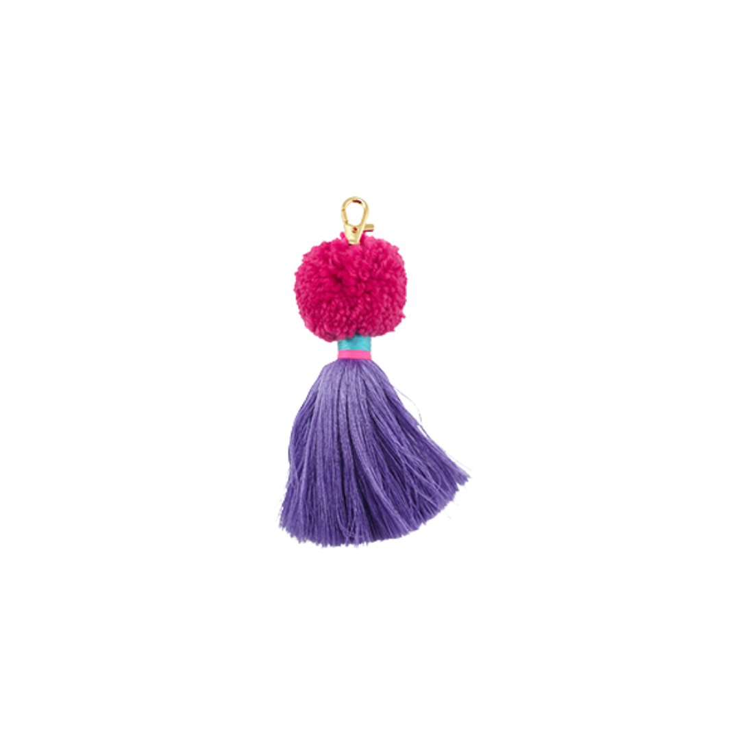 Pompom Sleutelhanger | Lila - Fuchsia