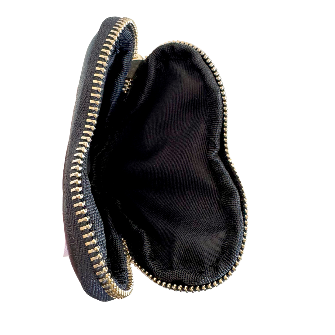 Hart Portemonneetje / Sleutelhanger | Zwart Metallic
