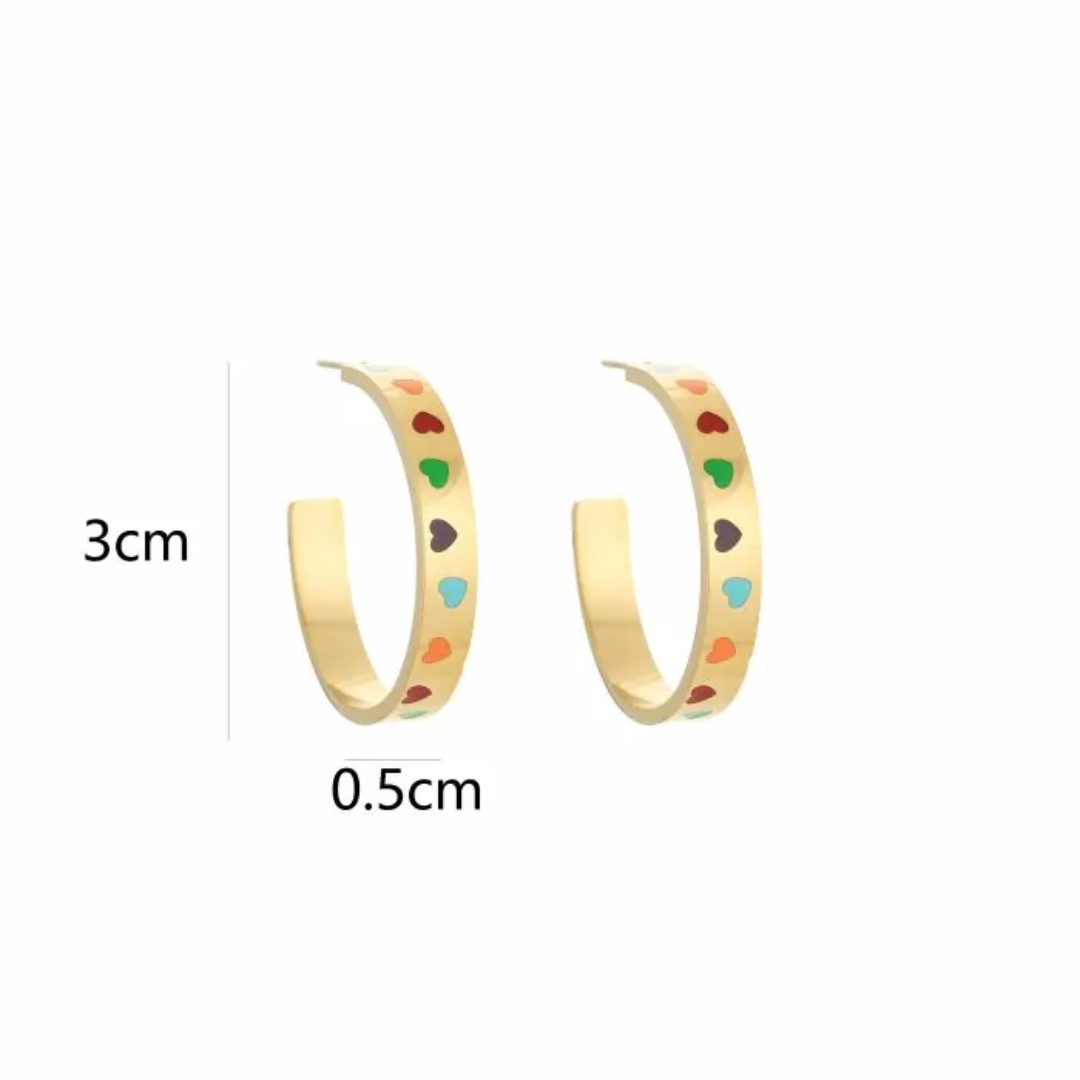 Earrings Hearts | Multicolor Gold