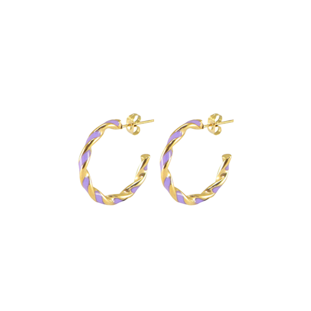 Ohrringe Twister Lila Gold