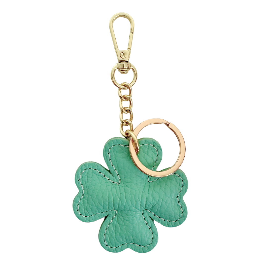 Sleutelhanger Klaver Leer | Mintgroen