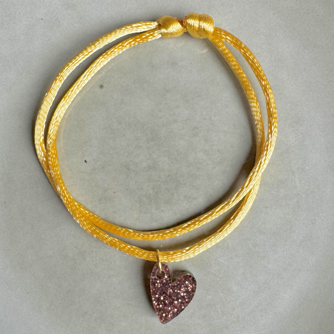 Armband Lume Charms Glitter | Heart - Chocolate
