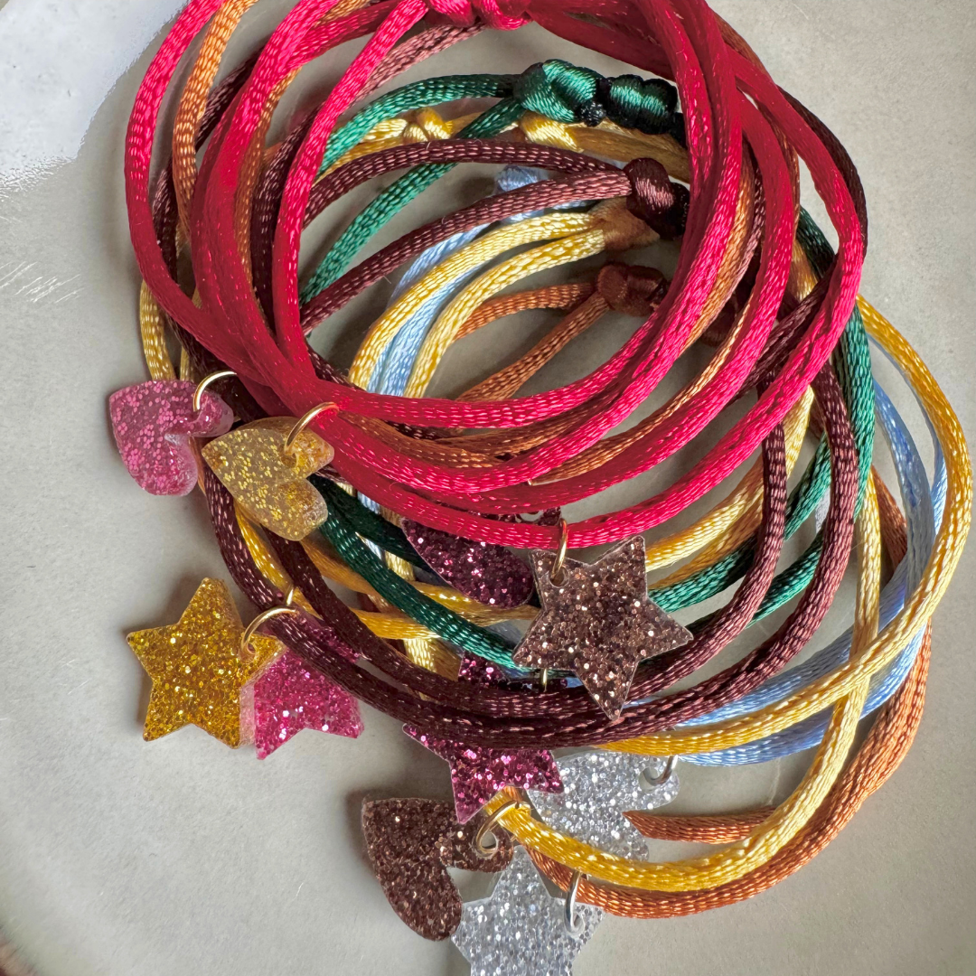 Armband Lume Charms Glitter | Heart - Wine