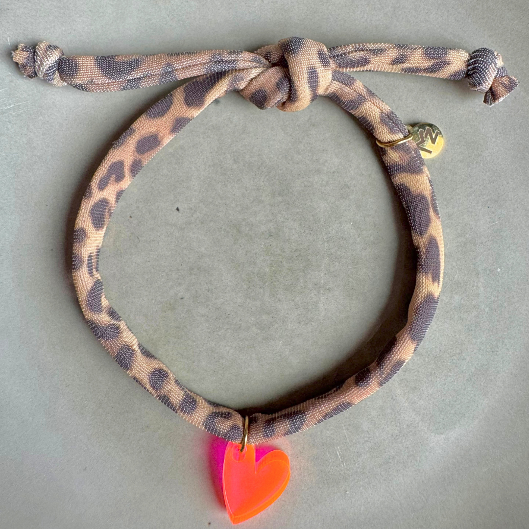Armband Lume Charms Panter | Hart - Neon Pink