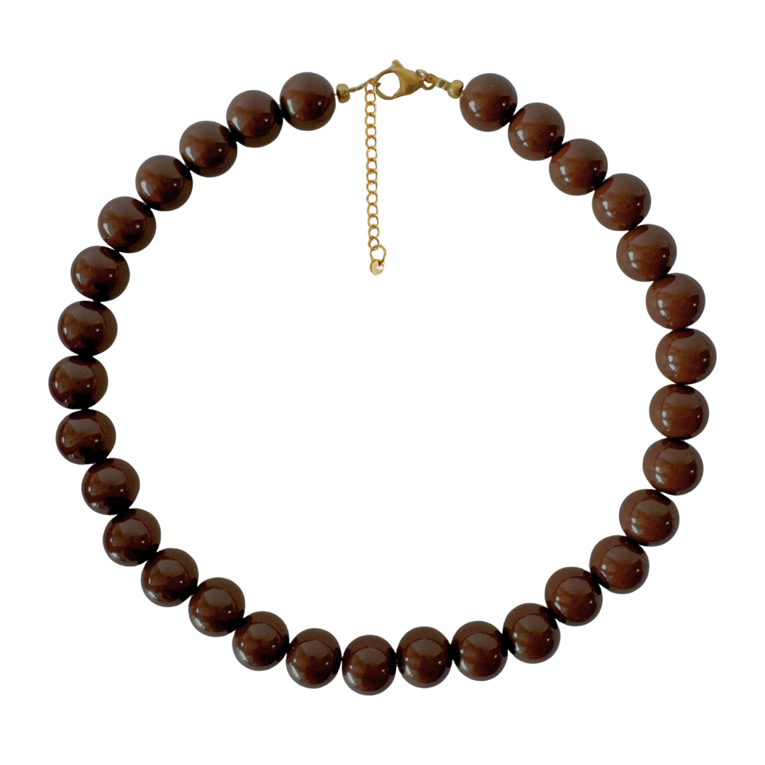 Bold Beads Ketting | Chocolate - 14 mm
