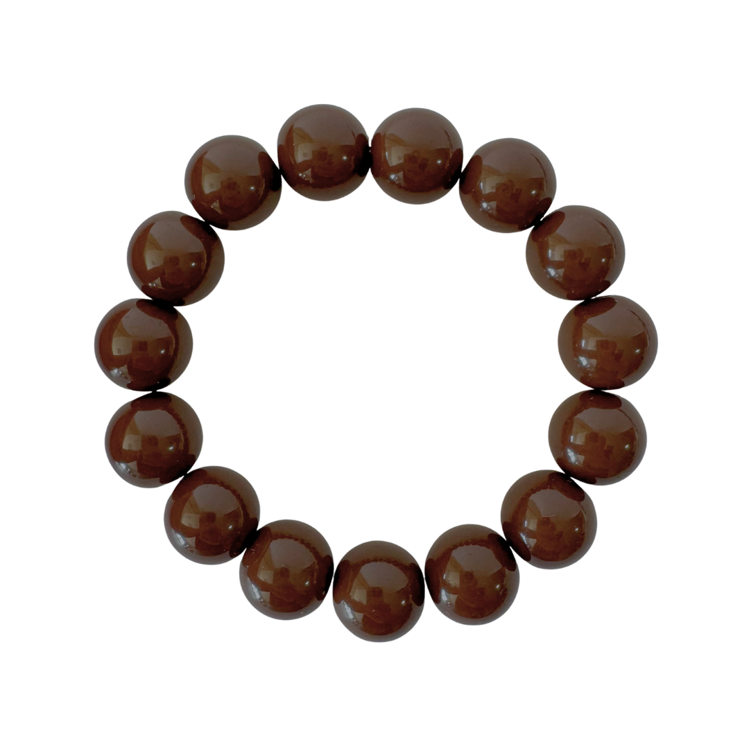 Bold Beads Armband | Chocolate - 14 mm