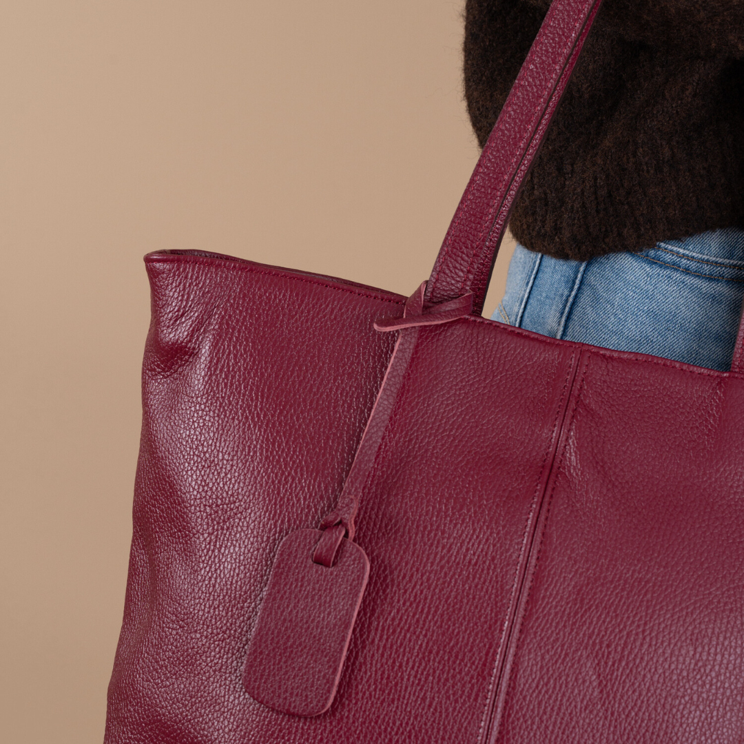 Leder Shopper Diede | Burgundy
