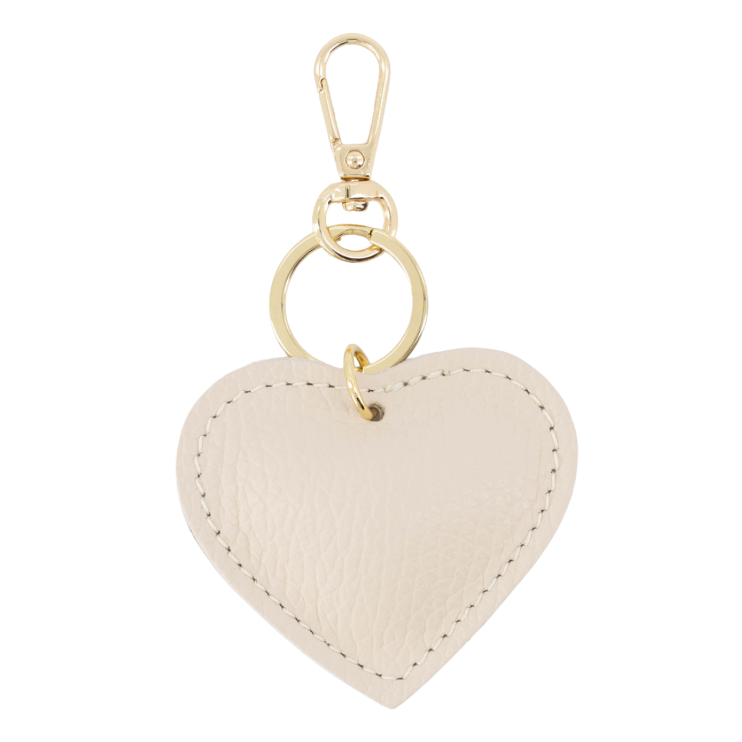Sleutelhanger Hart Leer | Ecru