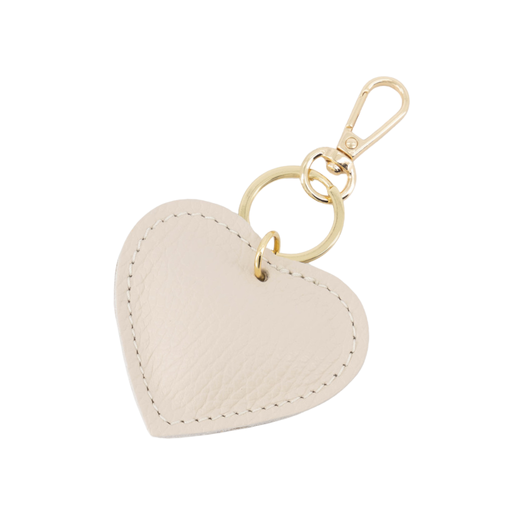 Sleutelhanger Hart Leer | Ecru