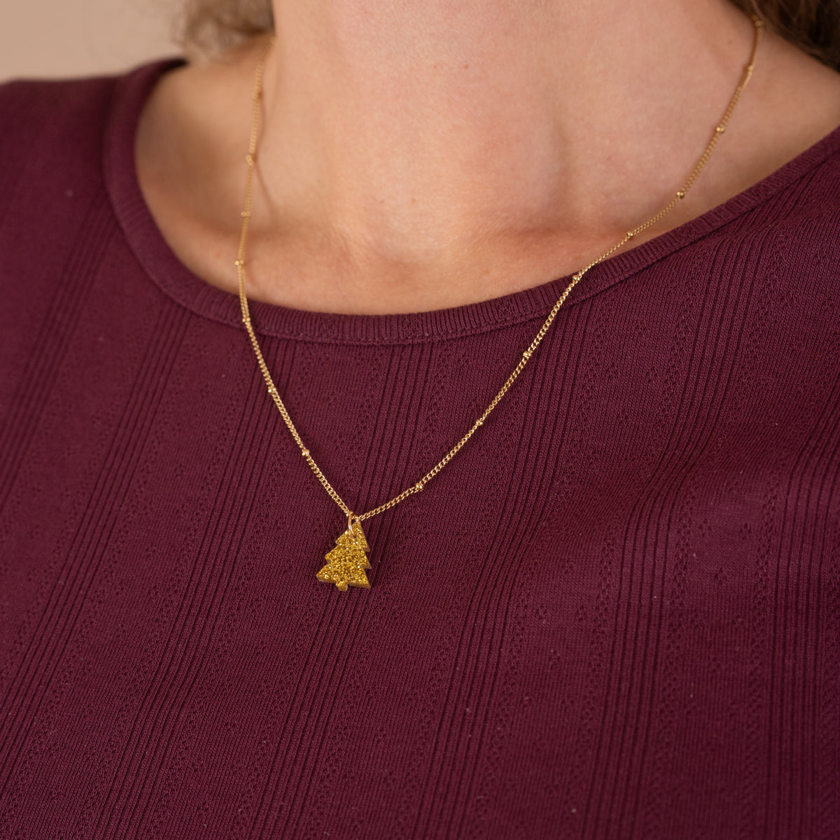 Ketting Lume Charms Glitter | Christmas Tree - Gold