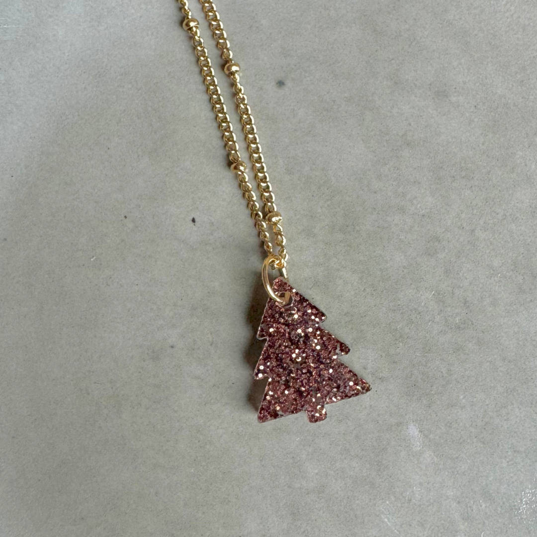 Ketting Lume Charms Glitter | Christmas Tree - Chocolate